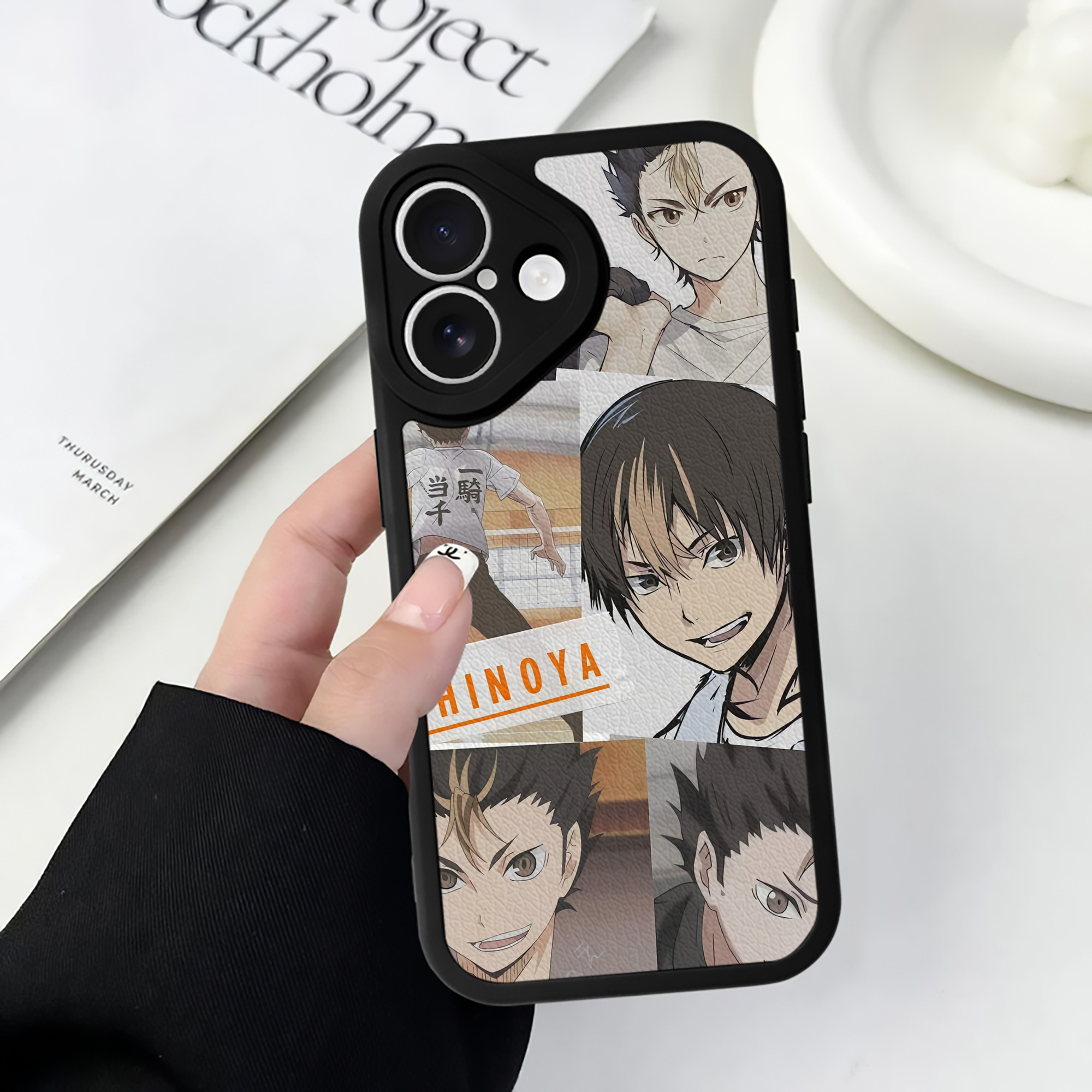 （画像用） ハイキュー!! Haikyu!! 【iPhone 16シリーズ対応】シリコンスマホケース（レザー調） 材質：シリコン